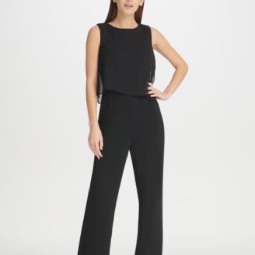 DKNY chiffon overlay jumpsuit B